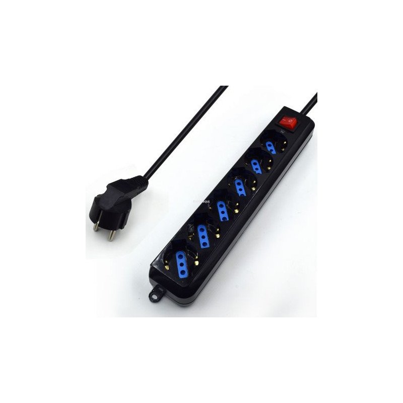 EWENT  BLOCO DE TOMADA 6WAY. 1.5 MT C/INT PRETA