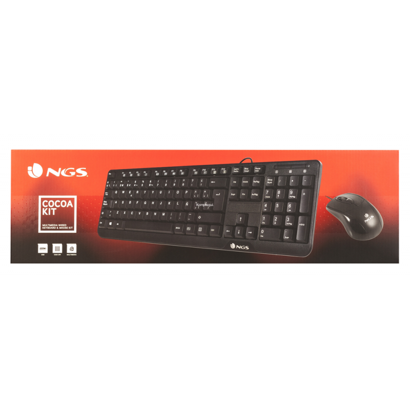 TECLADO+RATO NGS MULT. COM FIO COCOA